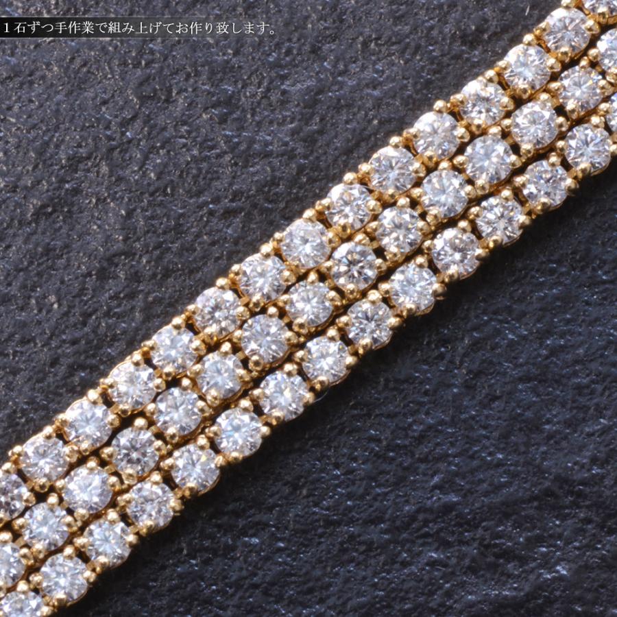 テニスネックレス メンズ K18 18K 18金 ダイヤモンド 5カラット 50cm