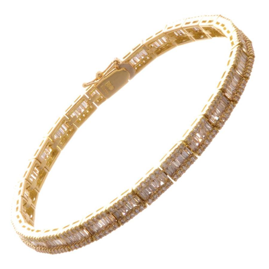 ブレスレット メンズ 18金 18k K18 ダイヤモンド 4カラット イエロー 