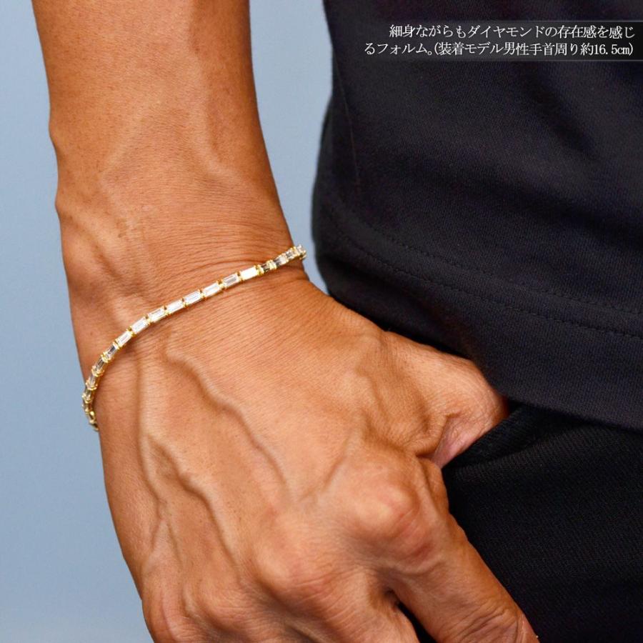 4℃ k10 ブレスレット バケットカット ブレスレット メンズ K18 18金 18k ダイヤモンド 4カラット バゲット