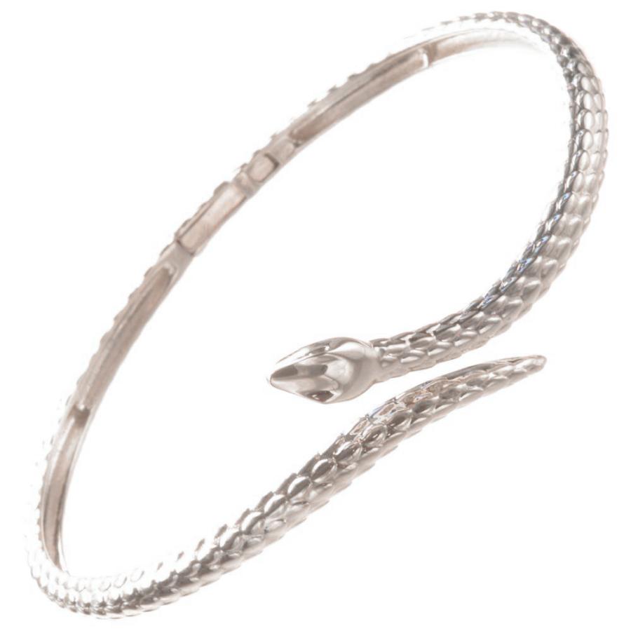 バングル メンズ K18WG 18金 ホワイトゴールド 蛇 スネーク バングル