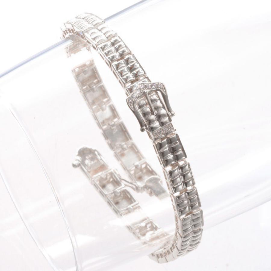 ブレスレット メンズ 18金 K18WG ダイヤモンド 19.5cm ホワイト