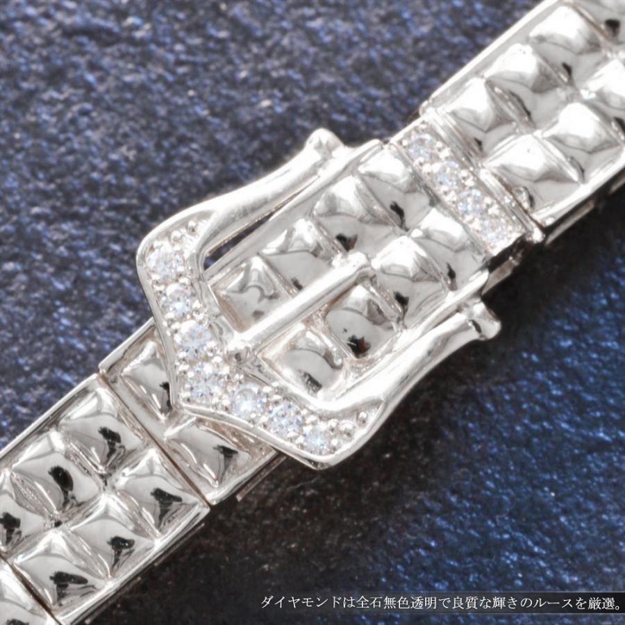 ブレスレット メンズ 18金 K18WG ダイヤモンド 19.5cm ホワイト
