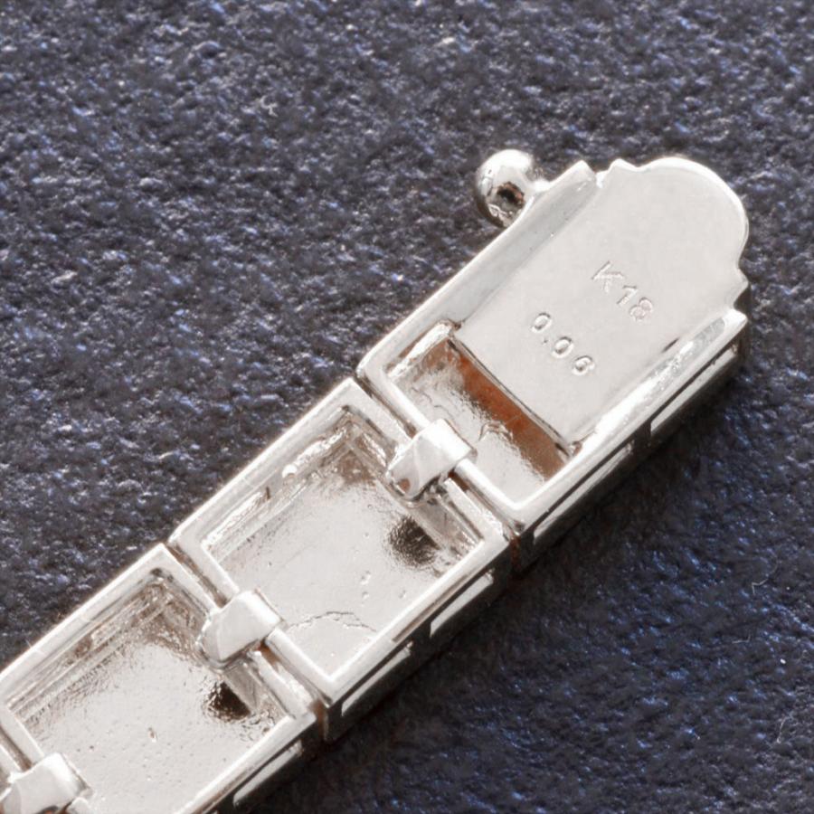 ブレスレット メンズ 18金 K18WG ダイヤモンド 19.5cm ホワイト