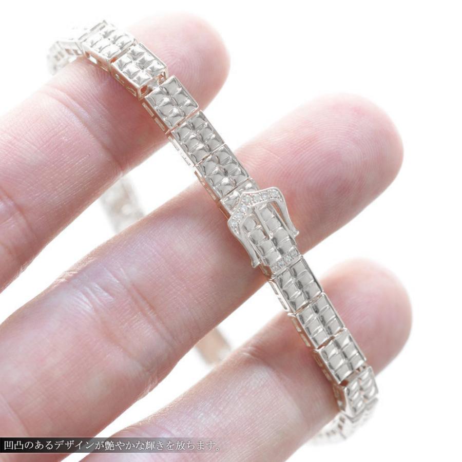 ブレスレット メンズ 18金 K18WG ダイヤモンド 19.5cm ホワイト