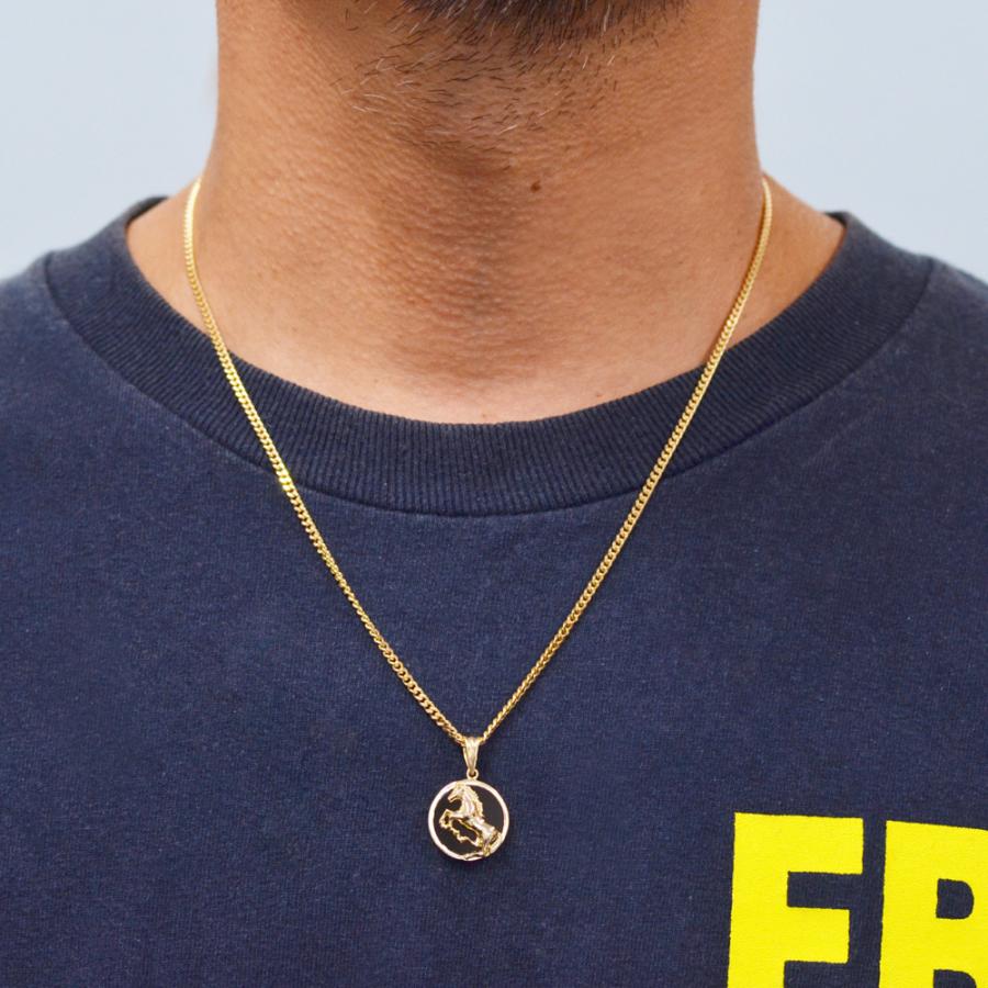 ペンダントトップ メンズ 18金 K18 18K オニキス 馬 ホース ペンダント