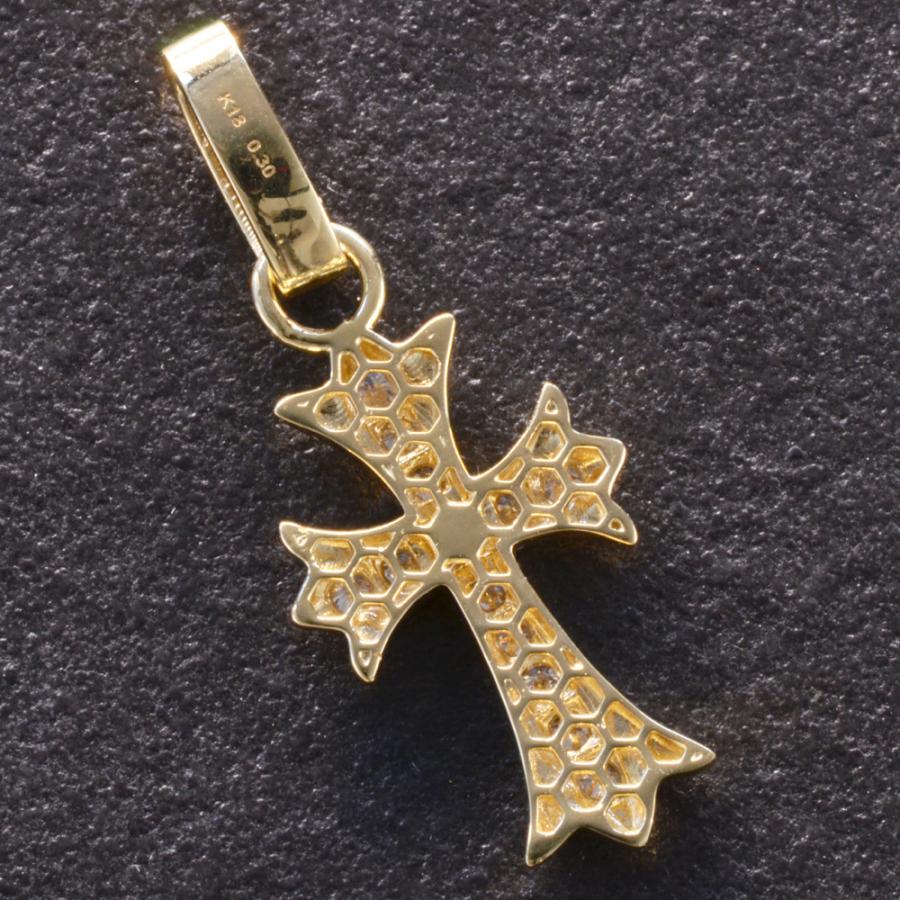 ペンダントトップ メンズ 18金 K18 18K クロス 十字架 ダイヤモンド