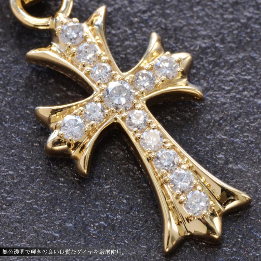 ペンダントトップ メンズ 18金 K18 18K クロス 十字架 ダイヤモンド