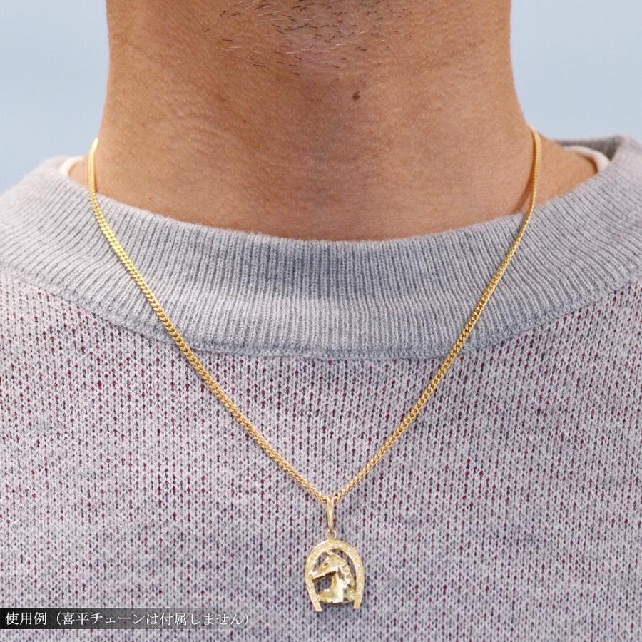 ペンダントトップ メンズ 18金 K18 18K ダイヤモンド 馬 ホース 馬蹄