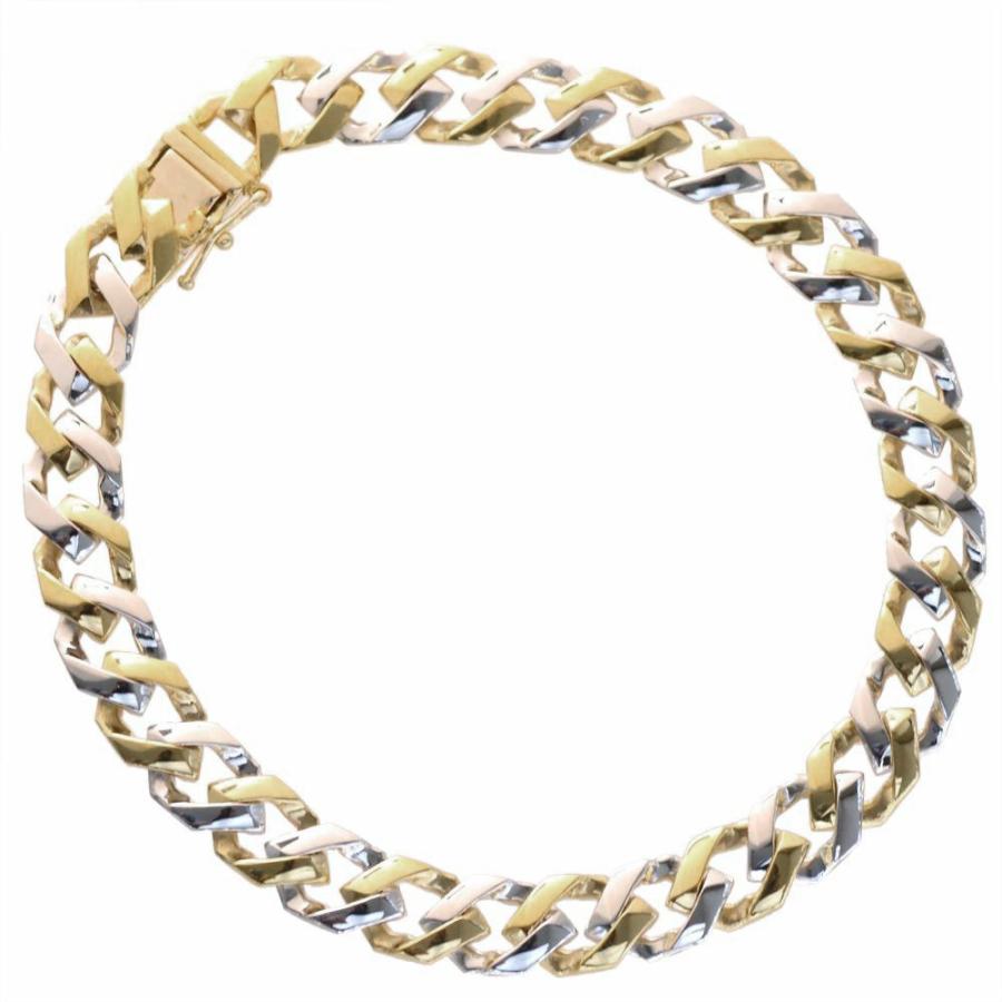 喜平 ブレスレット メンズ K18 Pt900 18金 イエローゴールド コンビ メンズブレスレット 20cm 爆買 |  | 10