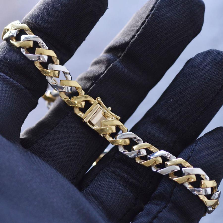 喜平 ブレスレット メンズ K18 Pt900 18金 イエローゴールド コンビ メンズブレスレット 20cm 爆買 |  | 04