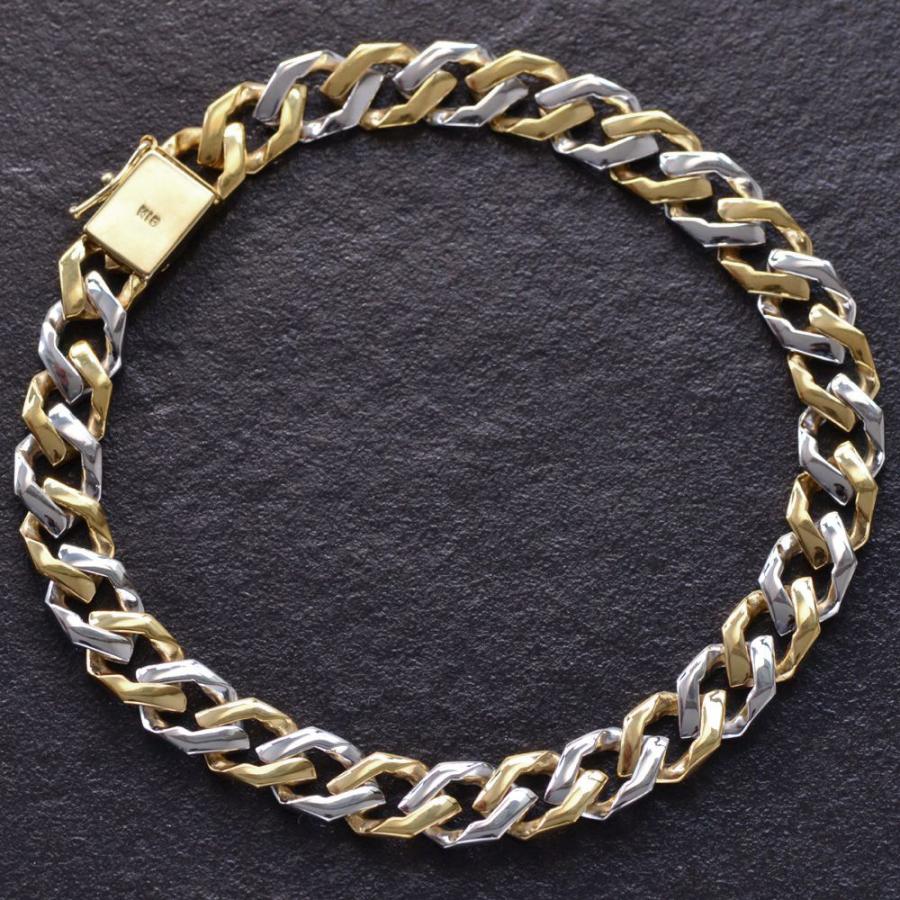 喜平 ブレスレット メンズ K18 Pt900 18金 イエローゴールド コンビ メンズブレスレット 20cm 爆買 |  | 09