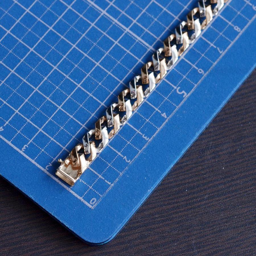 喜平 ブレスレット メンズ Pt900 K18PG  ピンクゴールド コンビ メンズブレスレット 20cm 日本製 刻印入り |  | 11