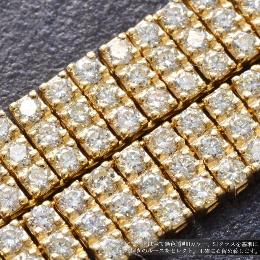 ダイヤモンド テニスネックレス 18金 K18 18K イエローゴールド 17 