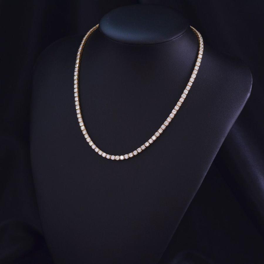 テニスネックレス メンズ K18 18K 18金 ダイヤモンド 20カラット 42cm