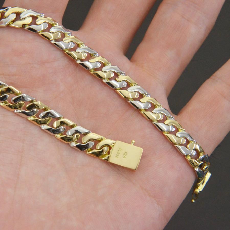 喜平 ブレスレット 18金 K18 メンズ プラチナ ゴールド コンビ 20cm