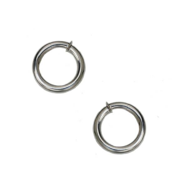 フープイヤリング K14 ホワイトゴールド パイプスプリント 3×20mm 送料無料 刻印入り 日本製 【即納】 爆買の画像