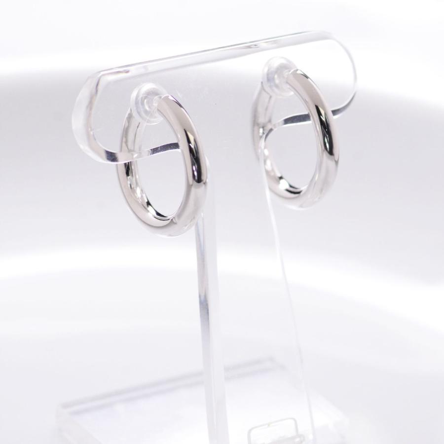 フープイヤリング K14 ホワイトゴールド パイプスプリント 3×20mm 送料無料 刻印入り 日本製 【即納】 爆買の画像