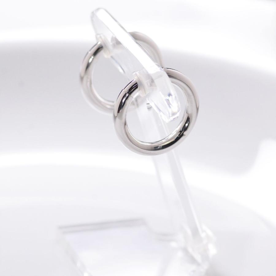 フープイヤリング K14 ホワイトゴールド パイプスプリント 3×20mm 送料無料 刻印入り 日本製 【即納】 爆買の画像