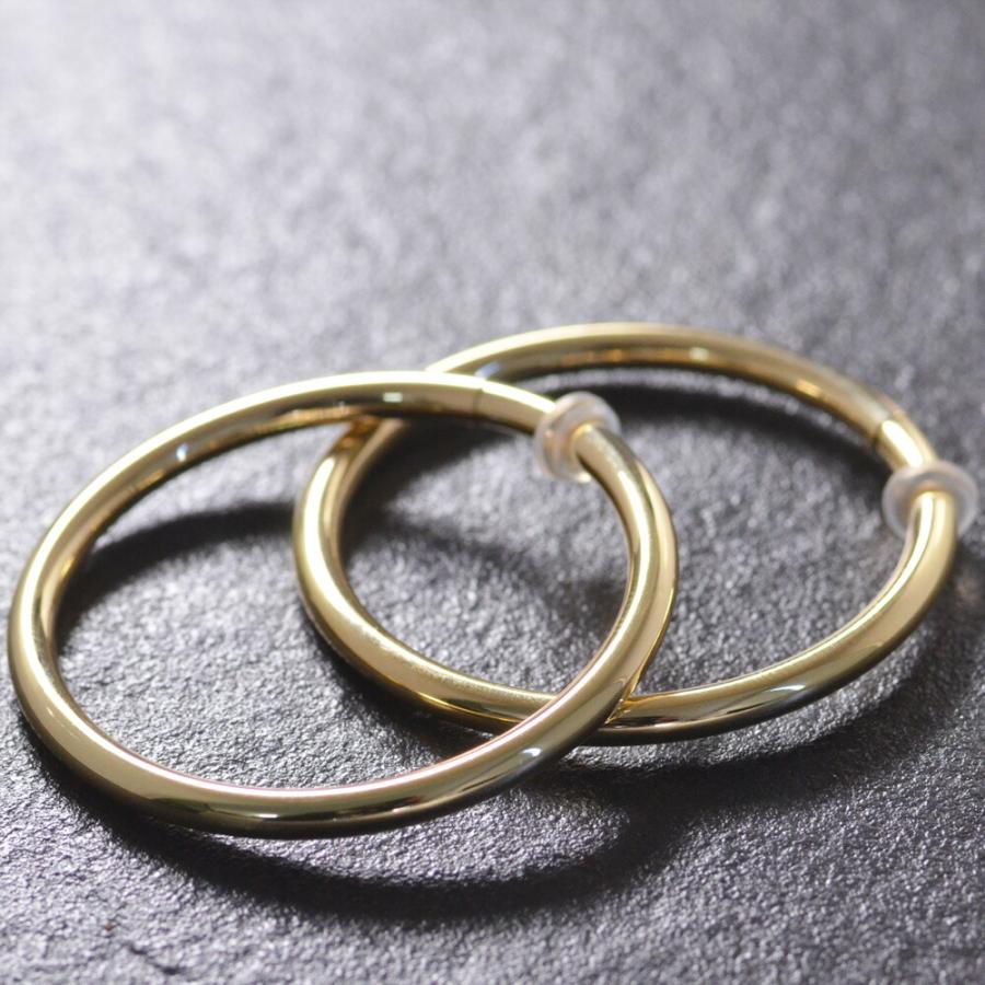 フープイヤリング K18 18金 ゴールド パイプスプリント 3×40mm 送料無料 刻印入り 日本製 【即納】 爆買の画像