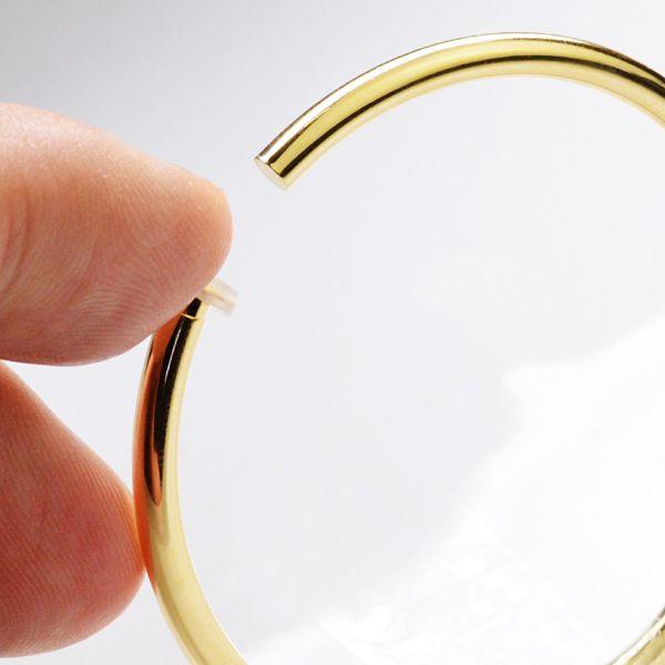 フープイヤリング K18 18金 ゴールド パイプスプリント 3×50mm 送料無料 刻印入り 日本製 【即納】 爆買の画像