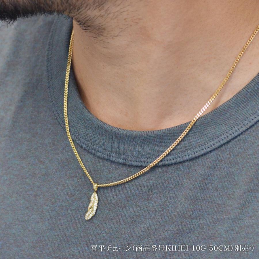 ペンダントトップ メンズ 18金 k18 18k ダイヤモンド フェザー 羽 ユニセックス 男性 ネックレストップ ペンダントヘッド 爆買の画像