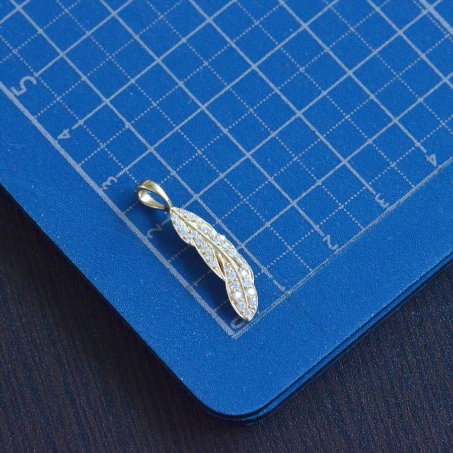 ペンダントトップ メンズ 18金 k18 18k ダイヤモンド フェザー 羽 ユニセックス 男性 ネックレストップ ペンダントヘッド 爆買の画像