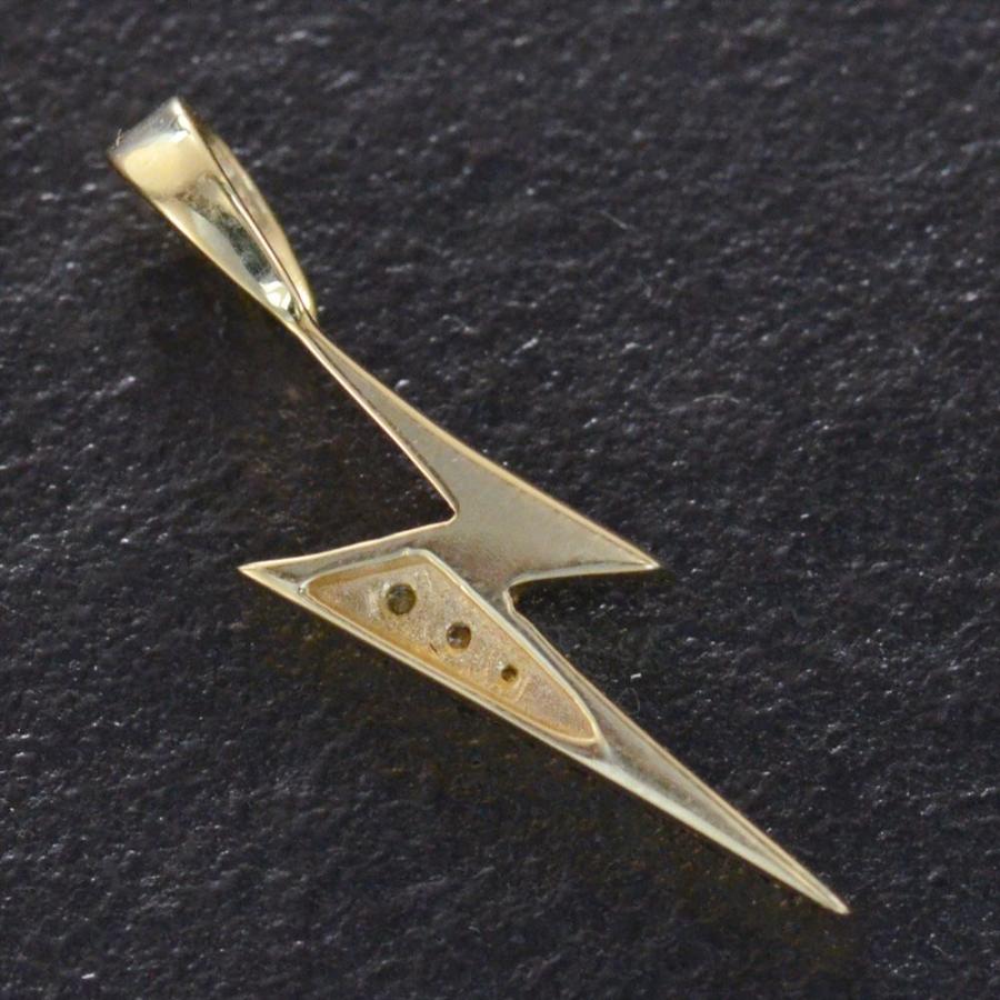 ペンダントトップ メンズ 18金 k18 18k ダイヤモンド 稲妻 ユニセックス 男性 ネックレストップ ペンダントヘッド 爆買の画像