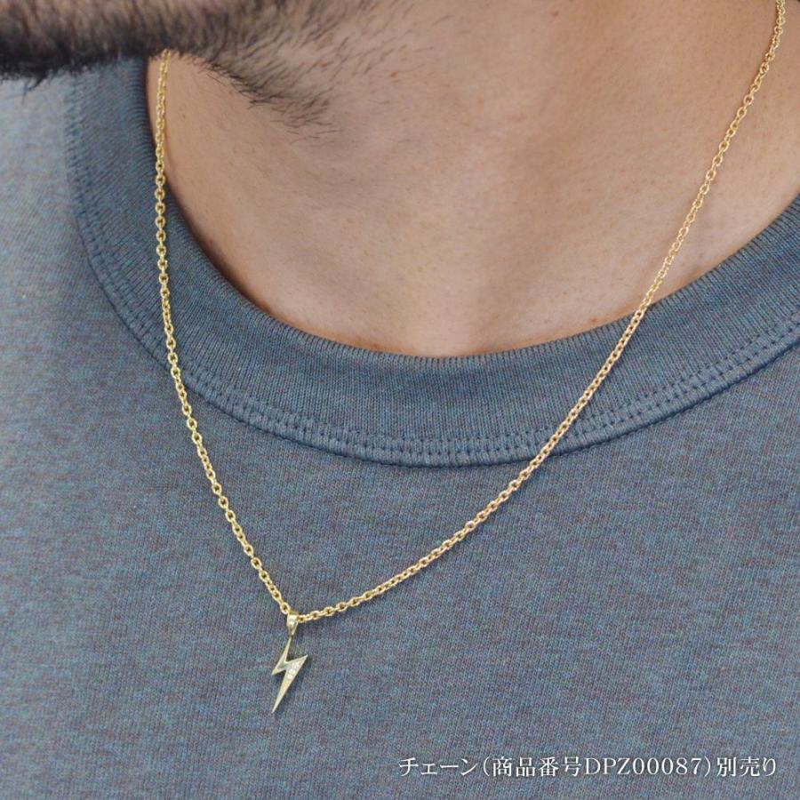 ペンダントトップ メンズ 18金 k18 18k ダイヤモンド 稲妻 ユニセックス 男性 ネックレストップ ペンダントヘッド 爆買の画像