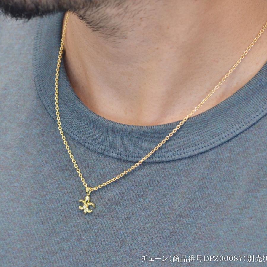 ペンダントトップ メンズ 18金 k18 18k ダイヤモンド 百合の紋章 ユニセックス 男性 ネックレストップ ペンダントヘッド 爆買の画像