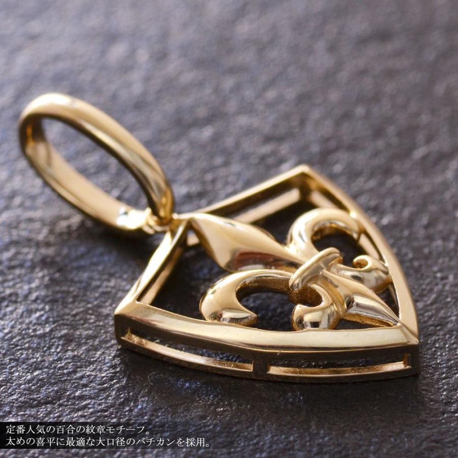 ペンダントトップ メンズ 18金 K18 メンズペンダントトップ 百合の紋章