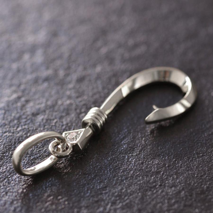 ペンダントトップ メンズ 18金 K18WG ダイヤモンド フィッシュ