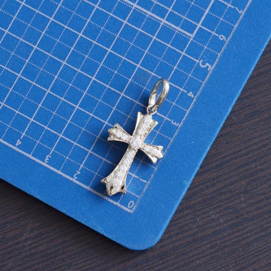 Pt900 ダイヤ付き十字架ペンダント　ネックレストップ ペンダントトップ メンズ プラチナ ダイヤモンド メンズペンダント