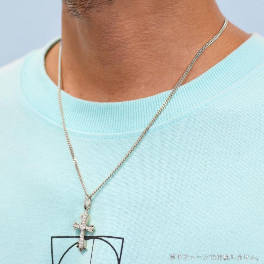 Pt900 ダイヤ付き十字架ペンダント　ネックレストップ ペンダントトップ クロス Pt900 ダイヤ付 (Type-GC-N)