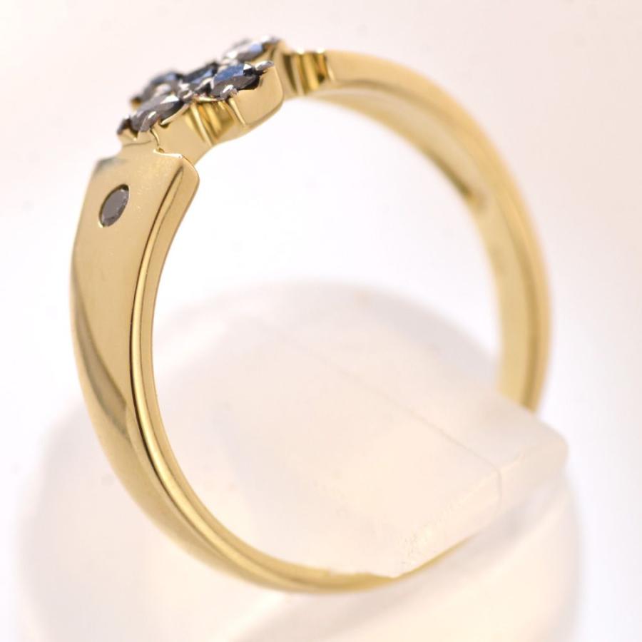 メンズリング 18金 指輪 K18 18k ブラックダイヤモンド ピンキーリング クロス 十字架 小指用 リング メンズ 男性用 30代 40代 50代 爆買の画像