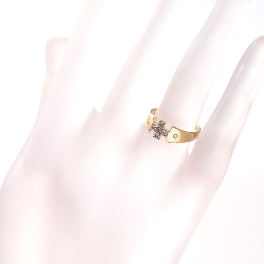 メンズリング 18金 指輪 K18 18k ダイヤモンド ピンキーリング クロス