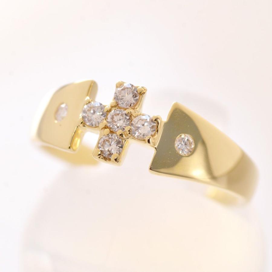 メンズリング 18金 指輪 K18 18k ダイヤモンド ピンキーリング クロス