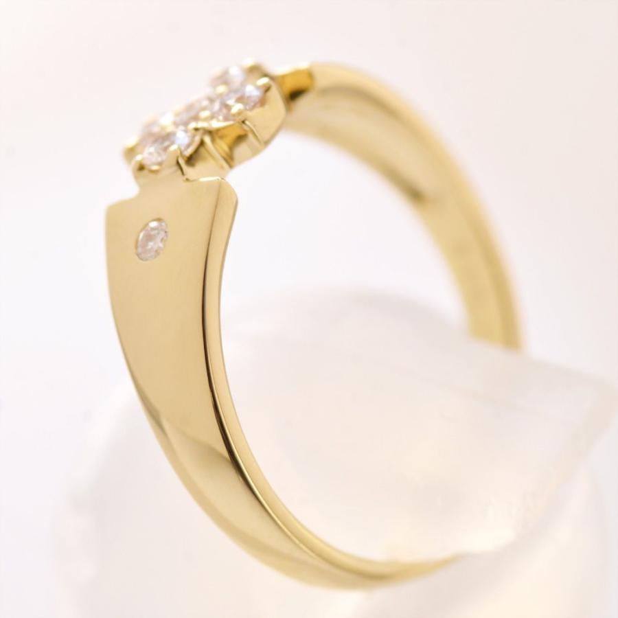 メンズリング 18金 指輪 K18 18k ダイヤモンド ピンキーリング クロス