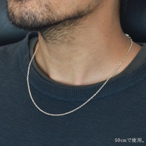 プラチナ チェーン ネックレス カットアズキ メンズ 50cm 2.0mm