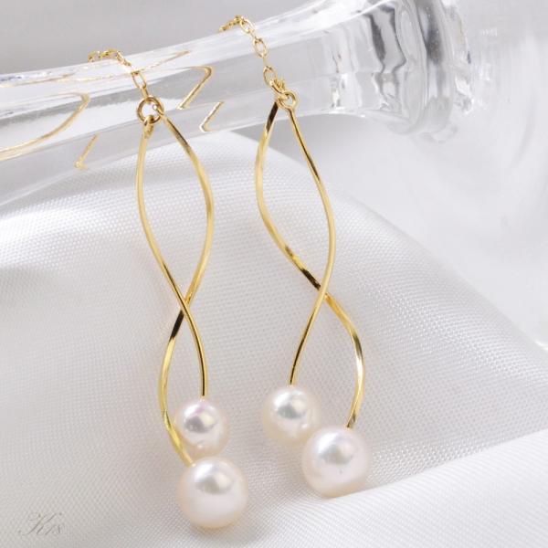 【Rv】特価 K18 アコヤ真珠 ピアス 7mmUP ロングアメリカンピアス Rv】特価 K18 アコヤ真珠 ピアス 7mmUP ロングアメリカンピアス - メルカリ