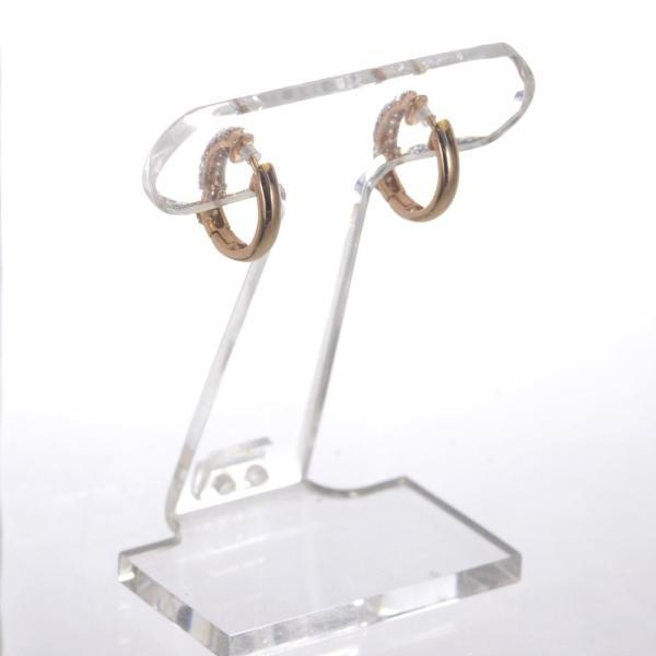 ダイヤモンド ピアス パヴェ フープ 中折れ K18PG : アクセサリー