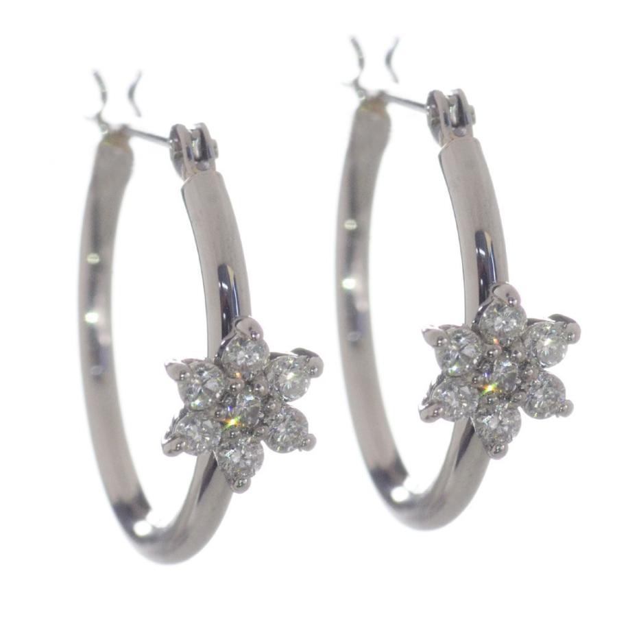受賞店舗 ダイヤモンド フープピアス フラワーチャーム プラチナ Pt900 限定価格セール Kuljic Com