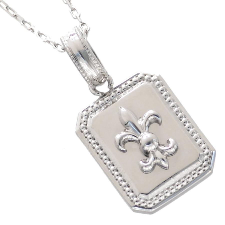 ネックレス メンズ 純プラチナ Pt1000 百合の紋章 カットアズキ