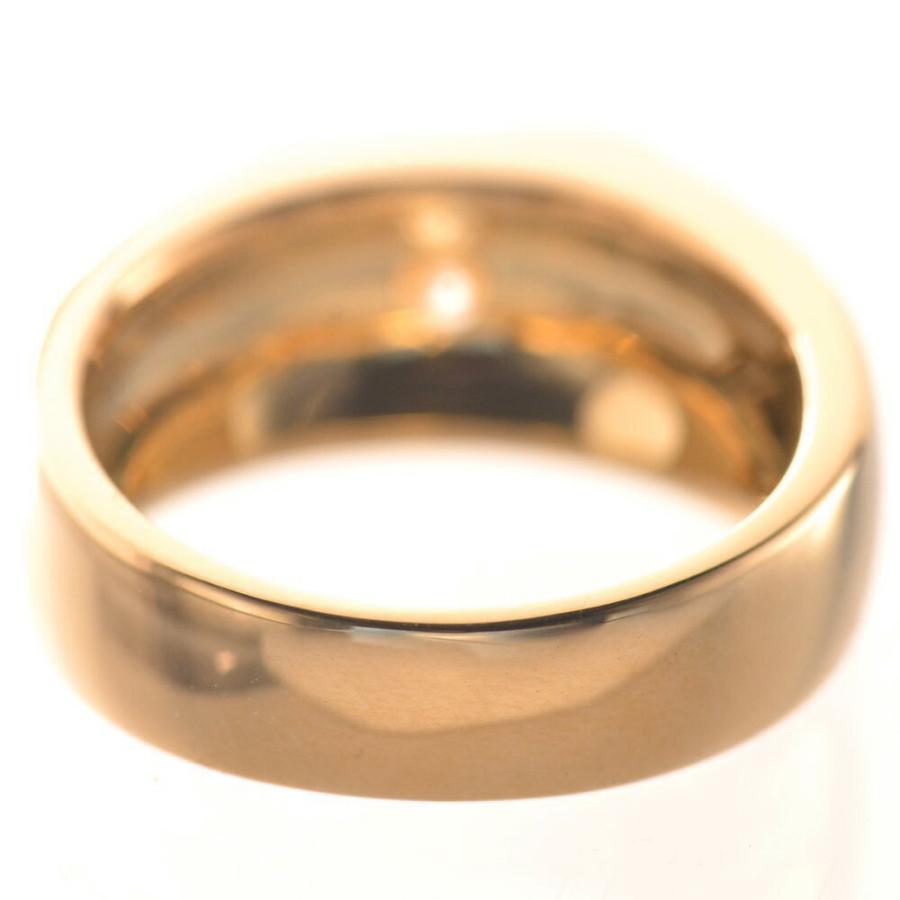 指輪 メンズリング 18金 K18 18k 印台 ピンクゴールド ダイヤモンド 艶