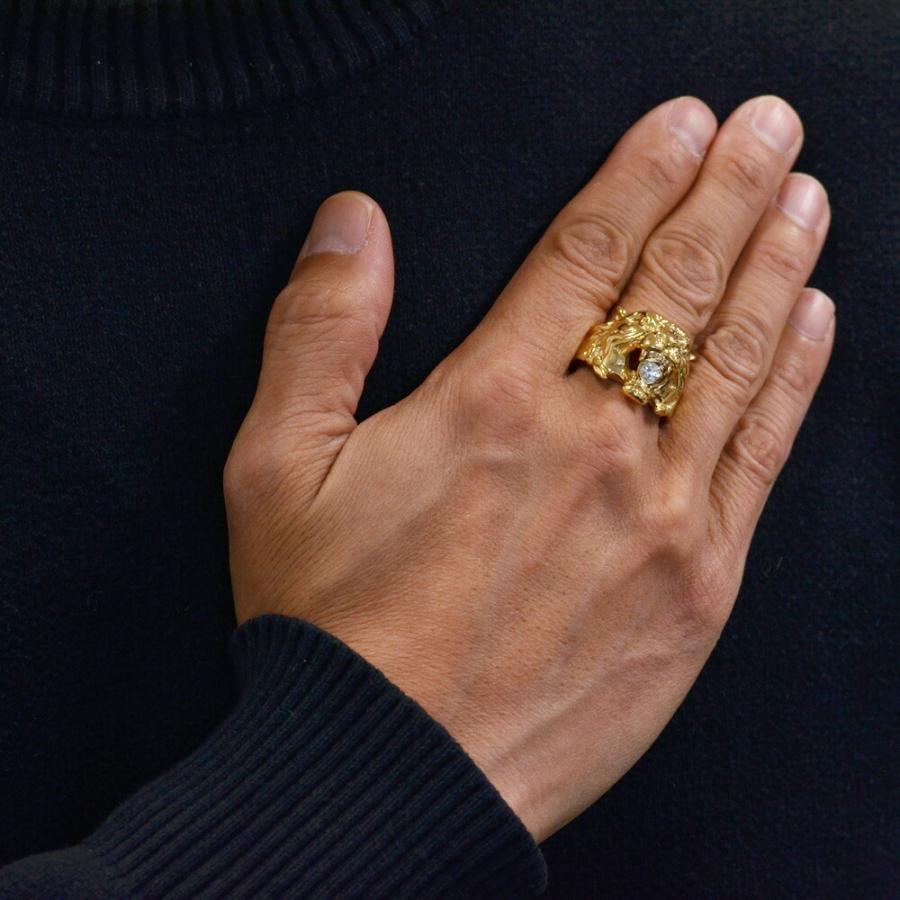 指輪 メンズリング 18金 K18 18k ダイヤモンド メンズ リング 男性