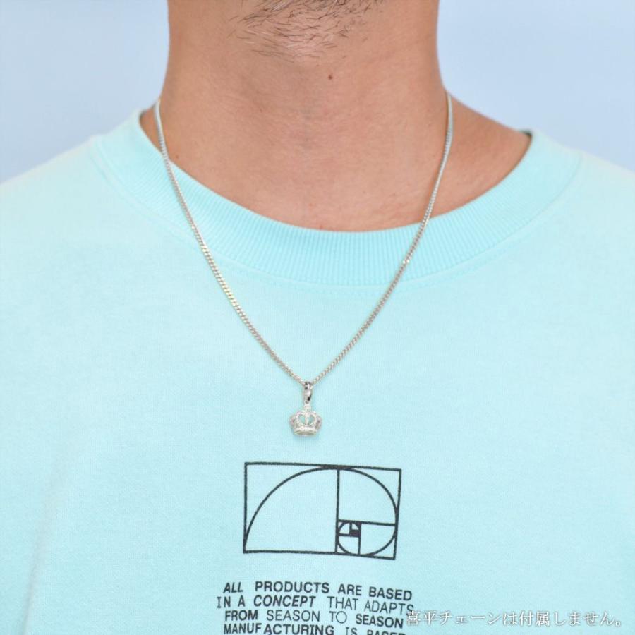 18金 ペンダントトップ メンズ K18WG ダイヤモンド メンズペンダントトップ クラウン 王冠 ヘッド ホワイトゴールド ネックレストップ 爆買の画像