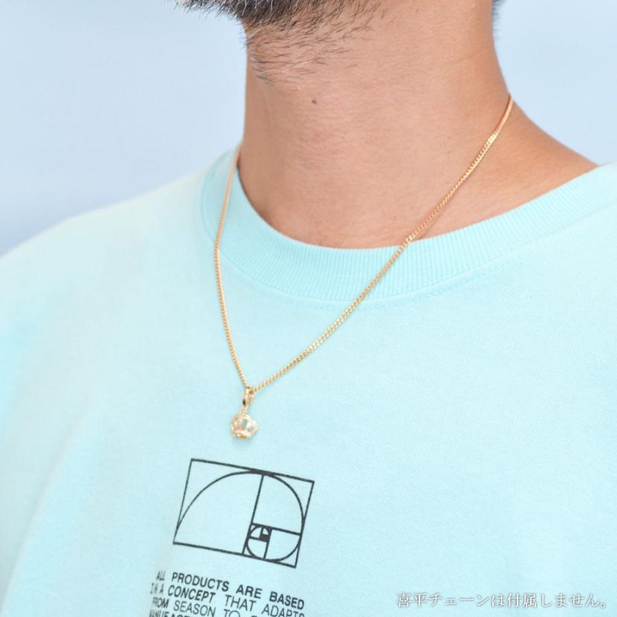 18金 ペンダントトップ メンズ K18PG ダイヤモンド メンズペンダントトップ クラウン 王冠 ヘッド ピンクゴールド ネックレストップ 爆買の画像