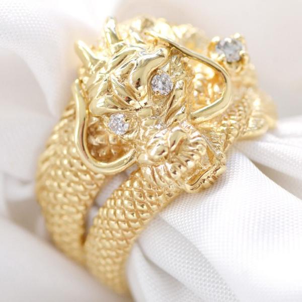 本日までほぼ地金+手数料です。K18フリーサイズドラゴンリング 約8.15g