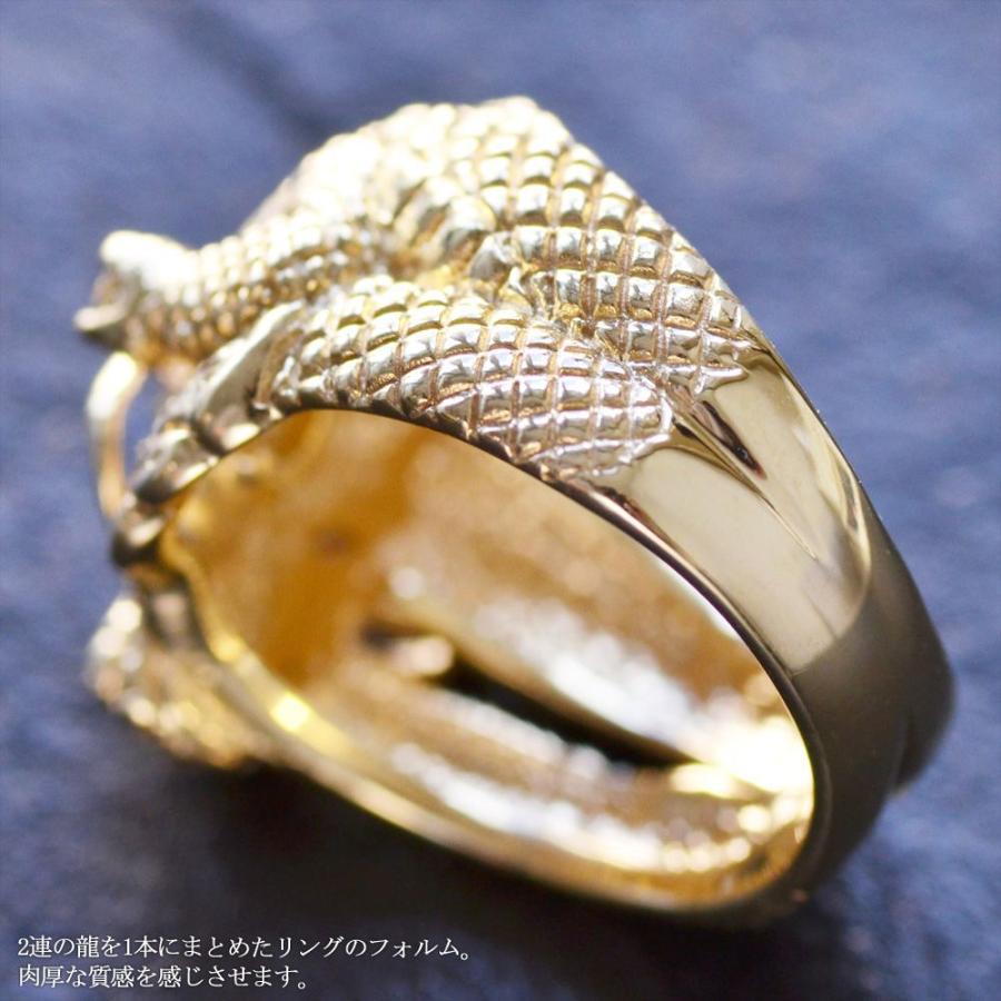 指輪 メンズリング 18金 K18 18k ダイヤモンド ドラゴン メンズ リング