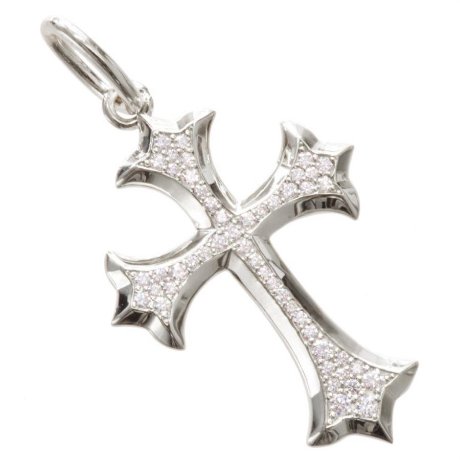 プラチ900系　十字架　ダイヤモンドペンダントトップ Pt900 ダイヤクロス40 鑑定書付き 十字架 ダイヤモンド プラチナ