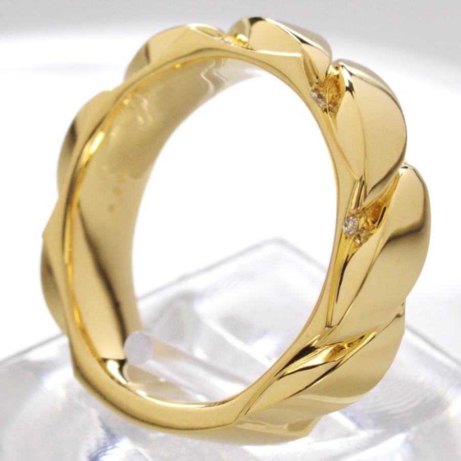指輪 メンズリング 18金 K18 18K ゴールド ダイヤモンド 男性用 日本製 刻印入り ごつい 大きいサイズ 作製可能